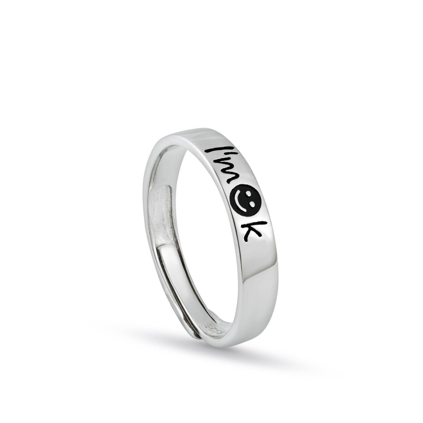 Reegalia “I’m OK” 925 Sterling Adjustable Silver Ring