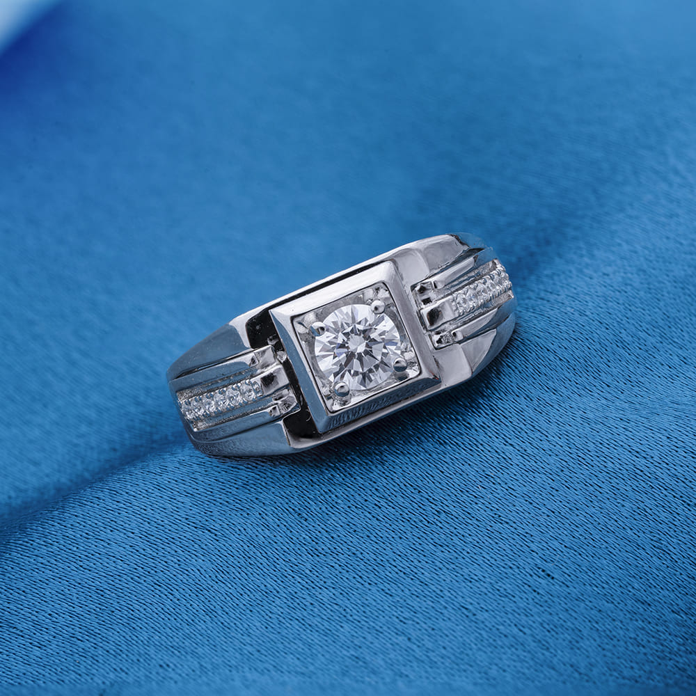 Reegalia Regal Radiance 925 Silver Men’s Adjustable Ring