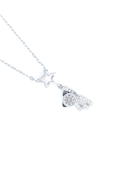 Reegalia Blooming Elegance Pendant – 925 Silver CZ Floral Chain
