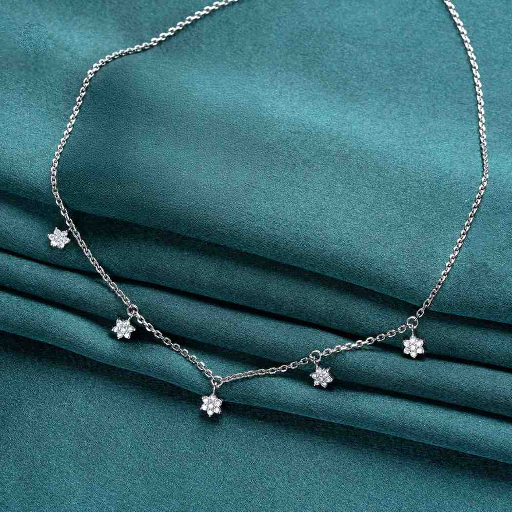 925 Sterling Silver Star Cluster Necklace