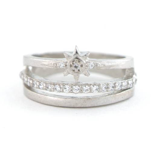 Reegalia Celestial Glow Ring – 925 Silver Triple Band with Star Charm