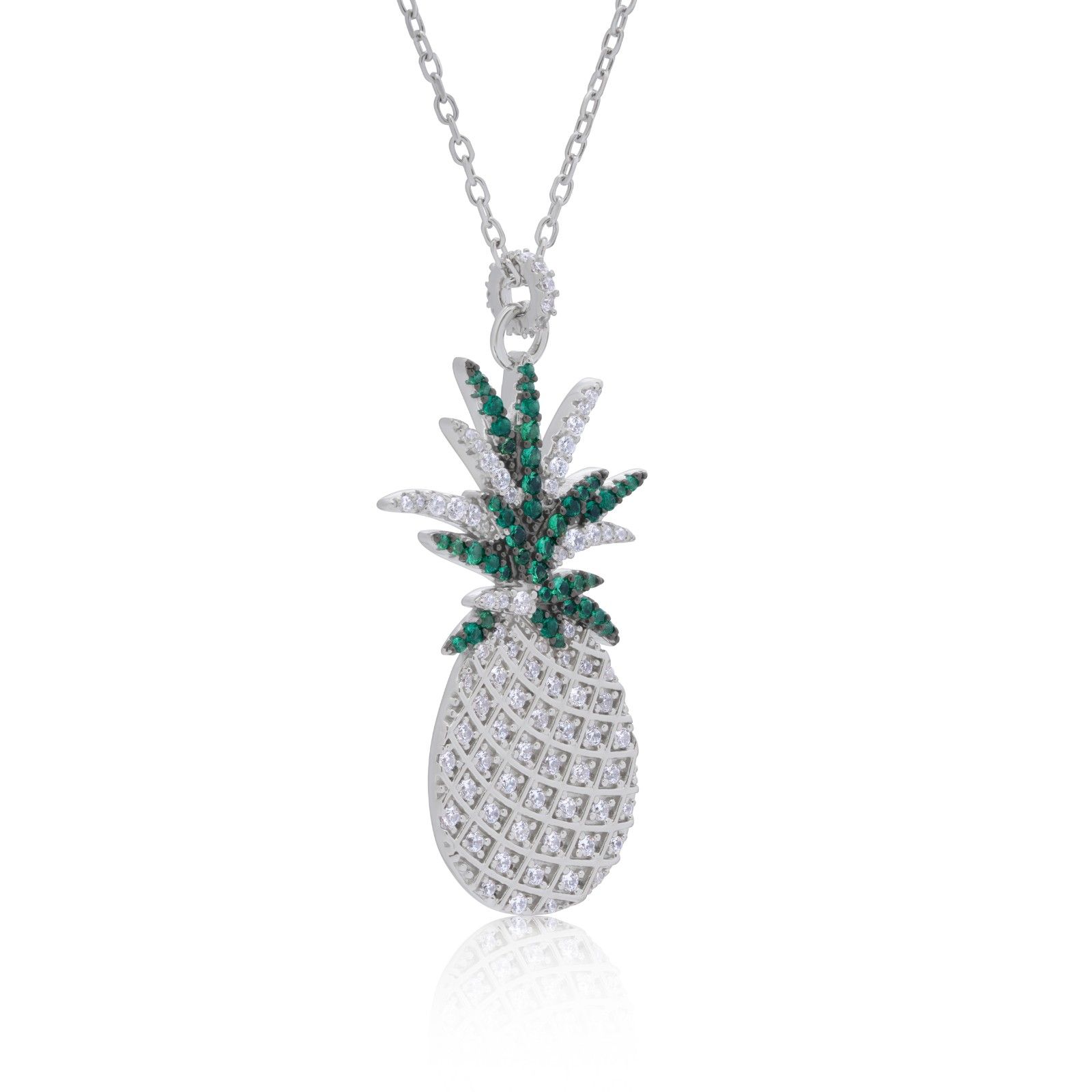 925 Sterling Silver Pineapple Pendant Necklace
