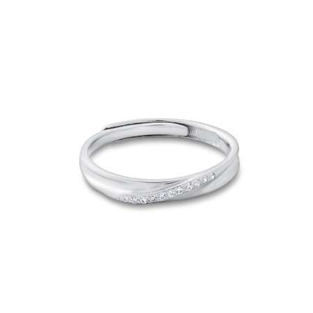 925 Sterling Silver Engraved Pattern Band Adjustable  Ring