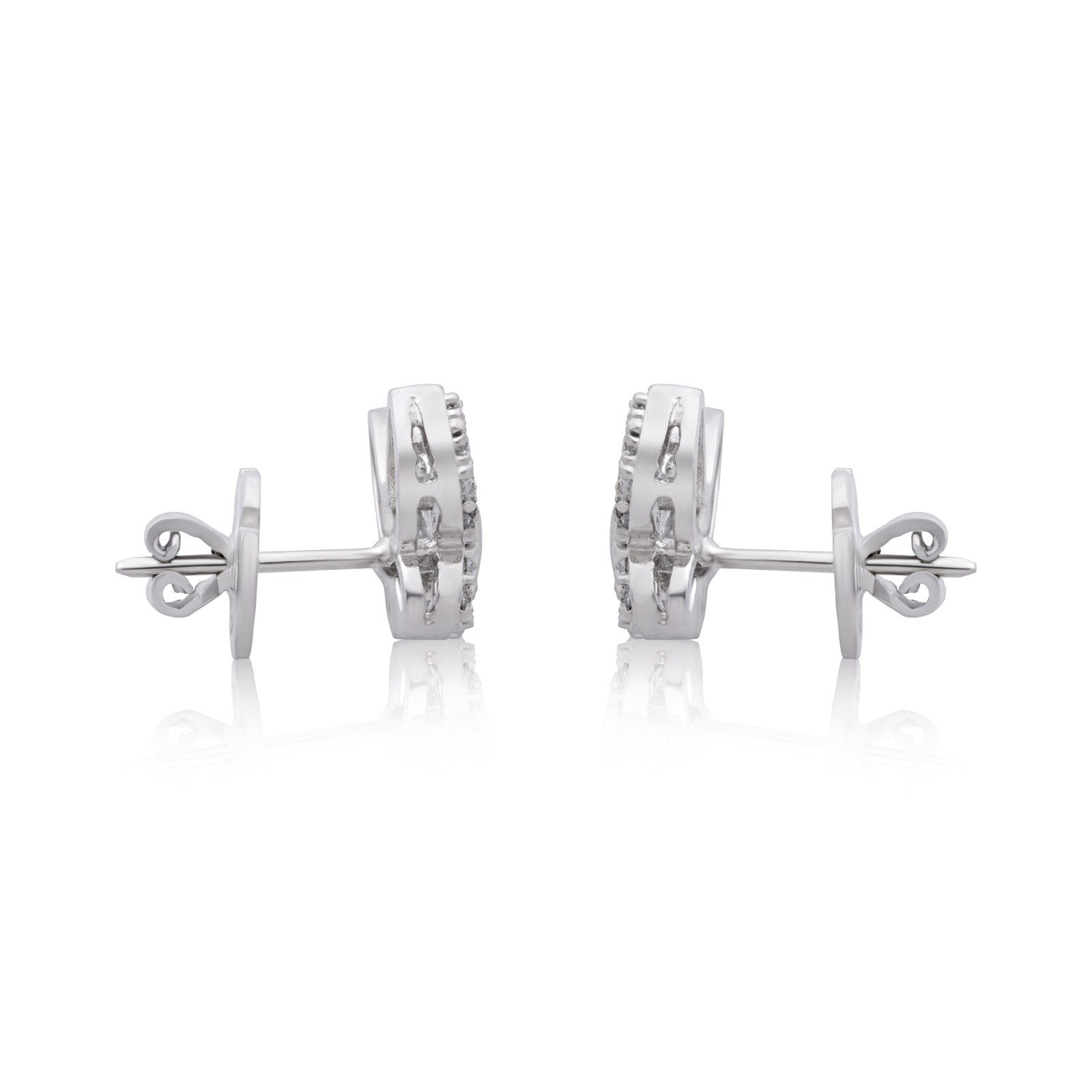 925 Sterling Silver Sparkling Butterfly Stud Earrings