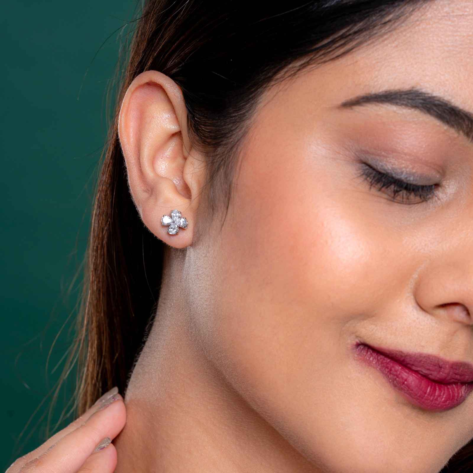 Reegalia Floral Sparkle 925 Sterling Silver Mangalsutra Set