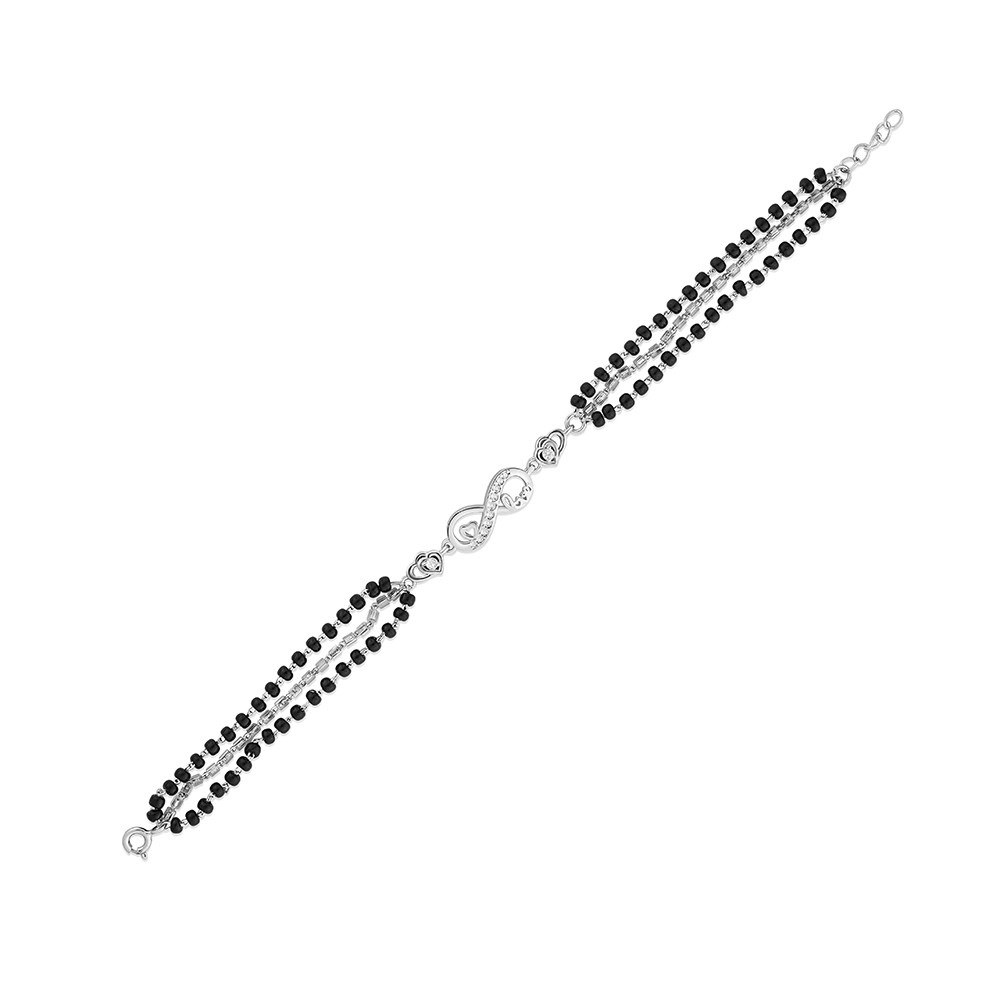 Reegalia Sterling Silver Infinity Mangalsutra Bracelet.