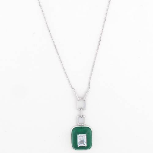 Reegalia Emerald Glow Chain Pendant – 925 Silver.